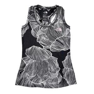 The North Face Athletic Tank Top | Slim Fit Running Floral Print Black White XS